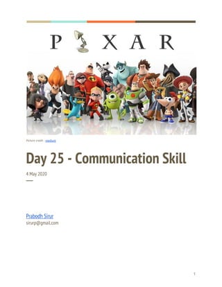  
  
 
Picture credit - ​medium 
Day 25 - Communication Skill 
4 May 2020 
─ 
Prabodh Sirur 
sirurp@gmail.com 
   
1 
 