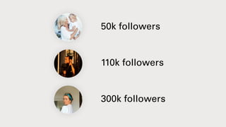 50k followers
110k followers
300k followers
 