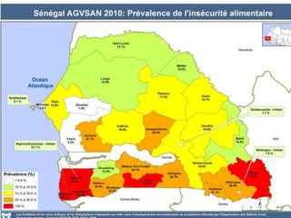 L’insécurité alimentaire au Sénégal est inégalement répartie :
elle est plus marquée en milieu rural qu’en milieu urbain e...