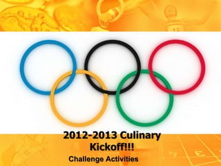 2012-2013 Culinary
    Kickoff!!!
 Challenge Activities
 