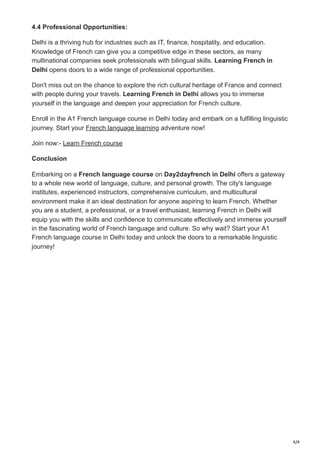 A1 French Language Course in Delhi | PDF