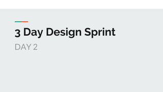 3 Day Design Sprint
DAY 2
 