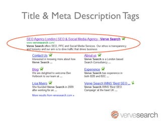 Title & Meta Description Tags
 