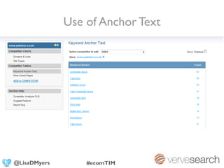 Use of Anchor Text




@LisaDMyers       #ecomTIM
 