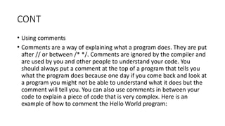 Comprehensive Introduction to C Programming and Language Concepts | PPTX