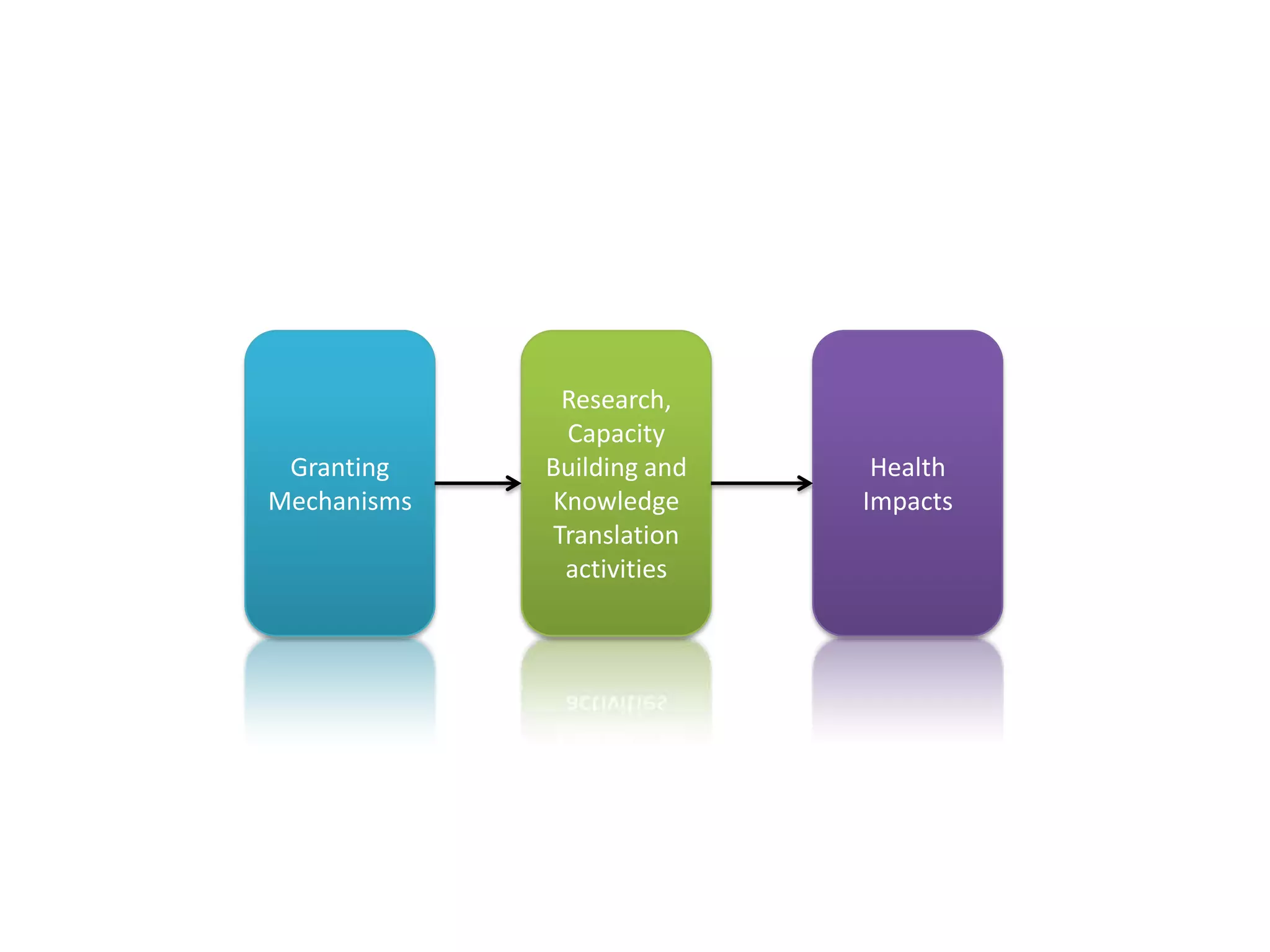 Granting
Mechanisms

Research,
Capacity
Building and
Knowledge
Translation
activities

Health
Impacts

 