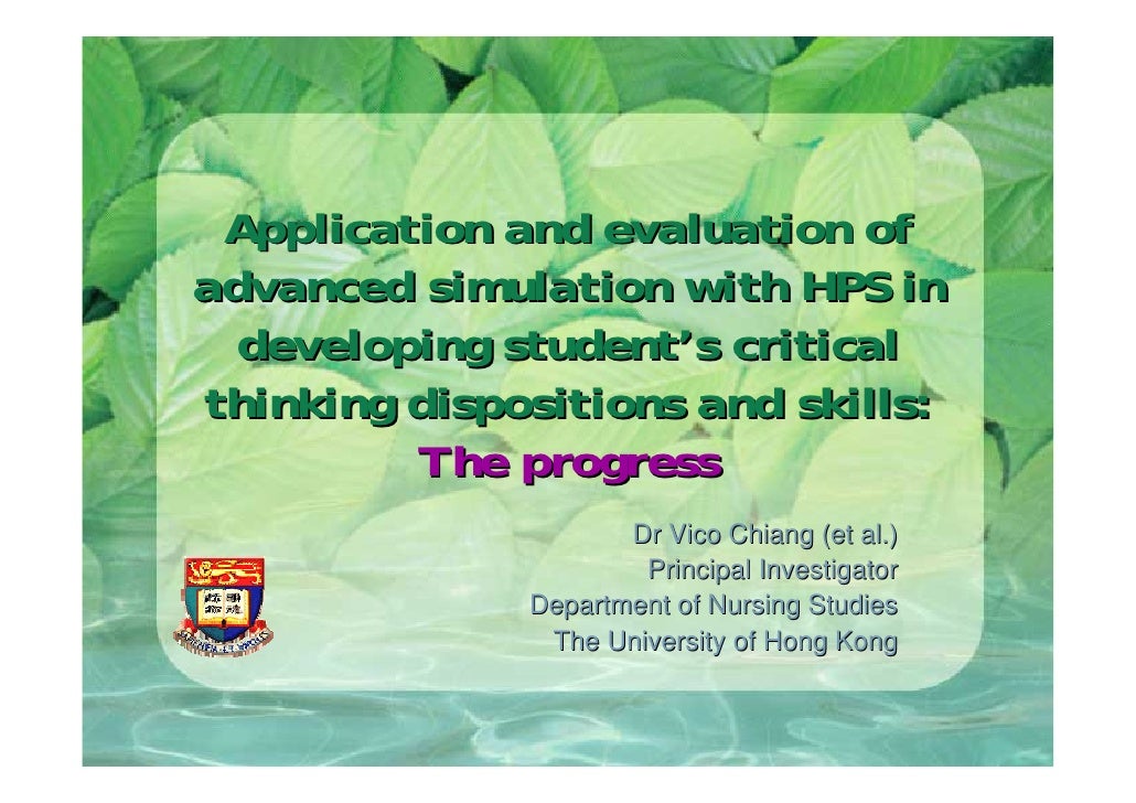 Critical thinking and application paper