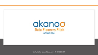 Data Pioneers Pitch 
 