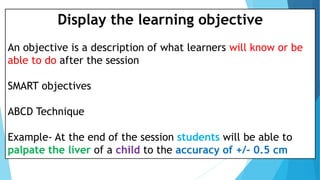 Session Learning Objectives lesson plan | PPTX