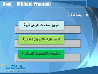 Bayt Affiliate Program 
• ببساطة ! 
 