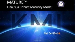 MATURE™
Finally, a Robust Maturity Model
1
 