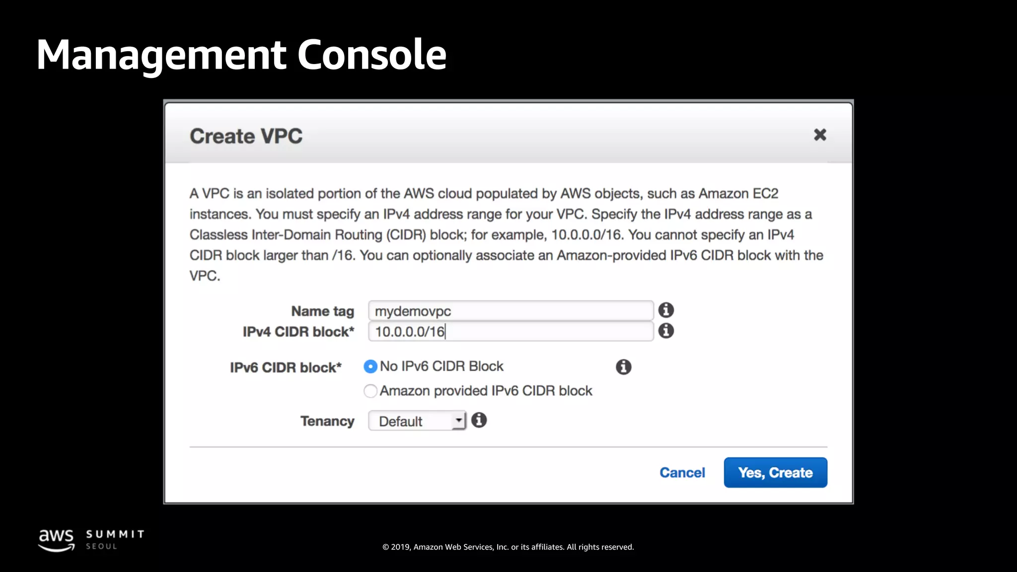 © 2019, Amazon Web Services, Inc. or its affiliates. All rights reserved.
Management Console
 