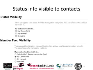 Status info visible to contacts 