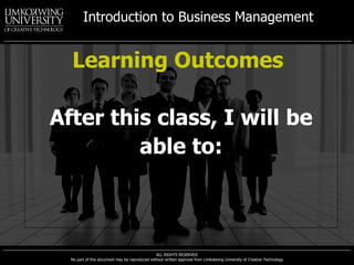 Learning Outcomes   After this class, I will be able to: 