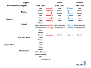 Supply Match Demand
Environment (Category) Fish Type Fish Type Fish Type
Capture
Marine
Tuna Tuna Tuna
Shrimp Shrimp Shrim...