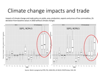 Climate change impacts and trade
Source: Work in progress by IFPRI, PIK, USDA-ERS, LEI-WUR, GTAP/Purdue, FAO, IDS
Impacts ...