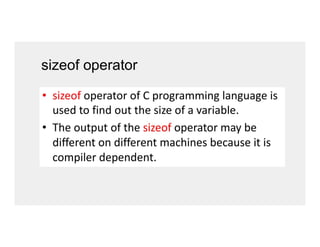 sizeof operator
 