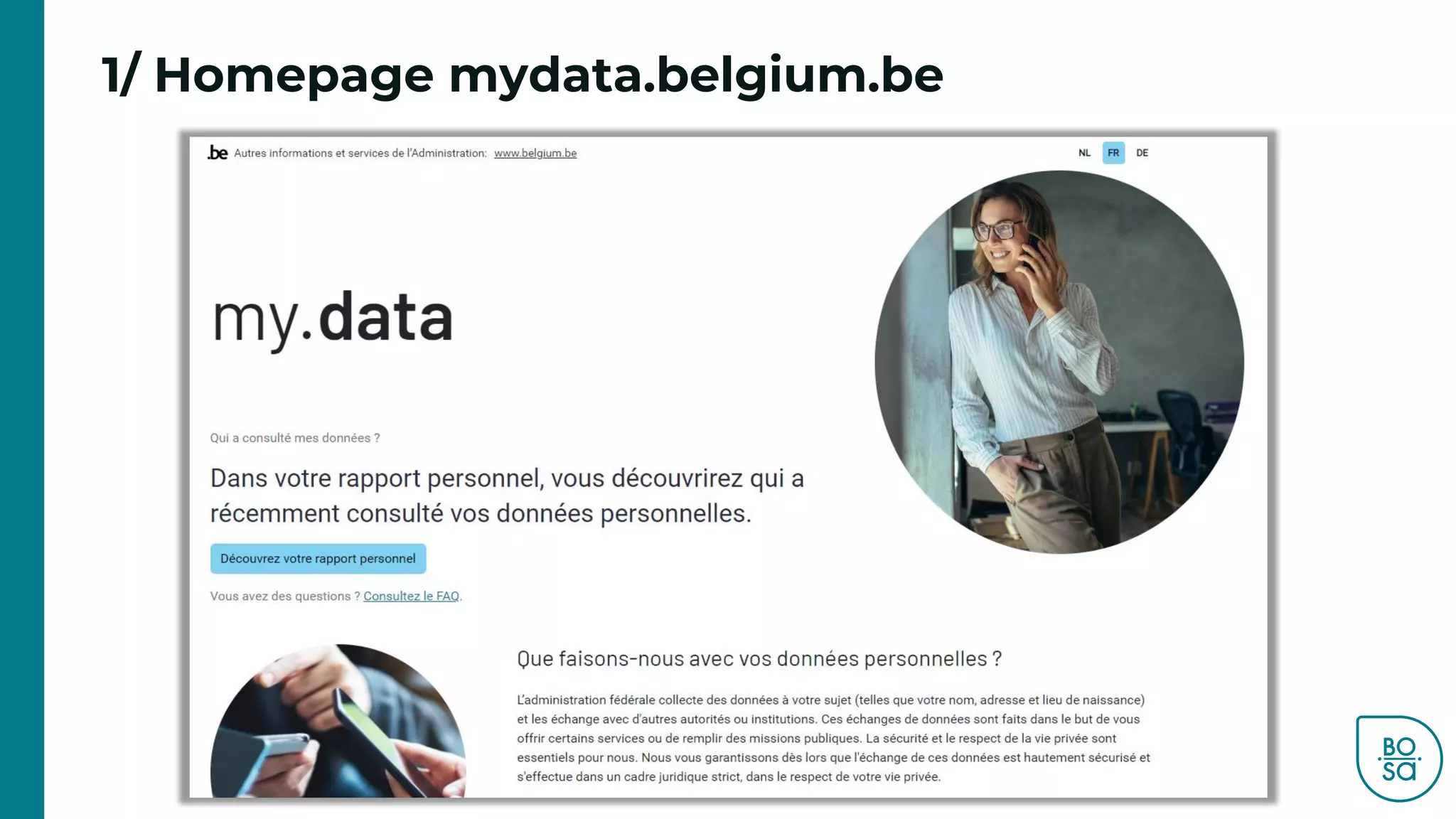 1/ Homepage mydata.belgium.be
 