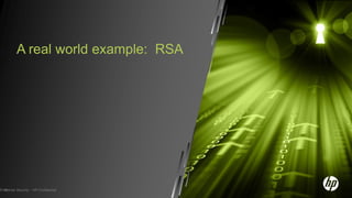 A real world example: RSA




Enterprise Security – HP Confidential
  19
 