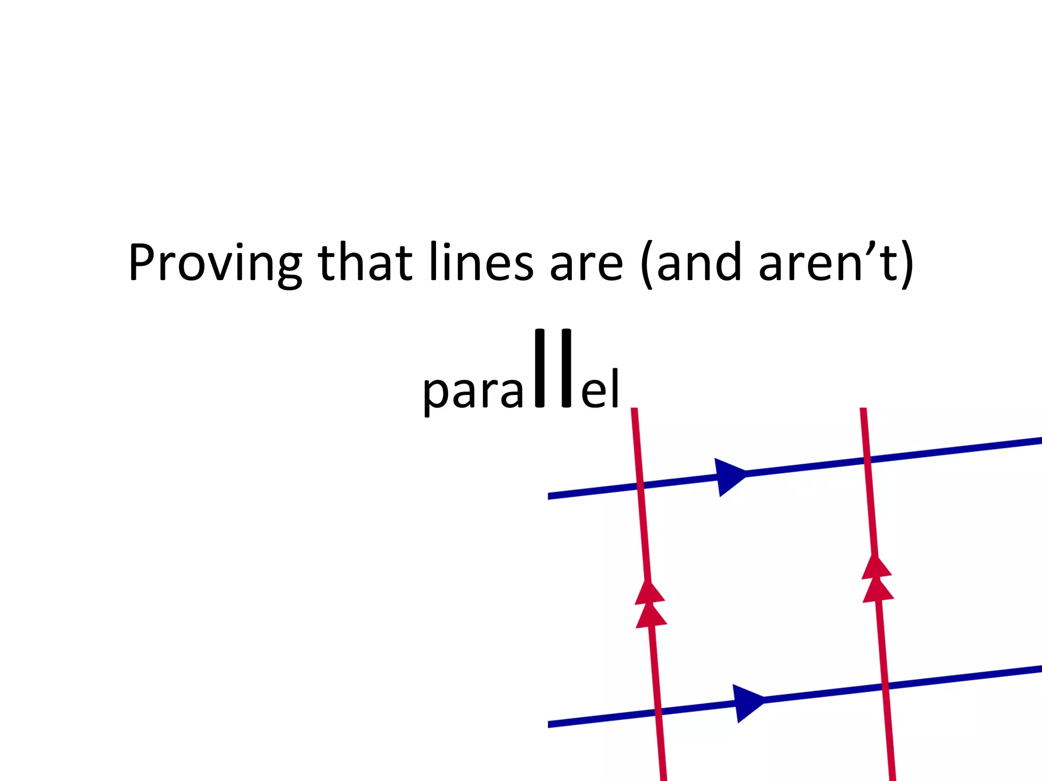 Proving that lines are (and aren’t) para ll el