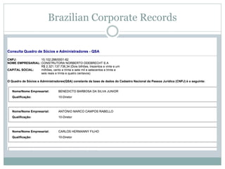 Brazilian Corporate Records
 