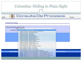 Colombia: Hiding in Plain Sight
 