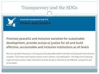 Transparency and the SDGs
 