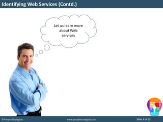 © People Strategists www.peoplestrategists.com Slide 8 of 62
Identifying Web Services (Contd.)
Let us learn more
about Web...