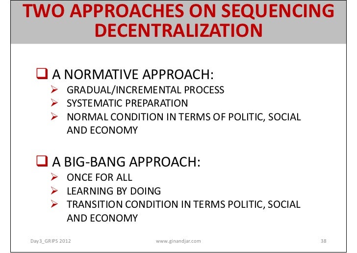 MAKING GOVERNMENT WORK DECENTRALIZATION AND REGIONAL AUTONOMY