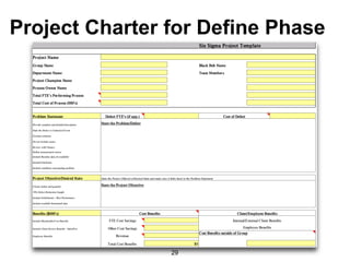 29
Project Charter for Define Phase
 