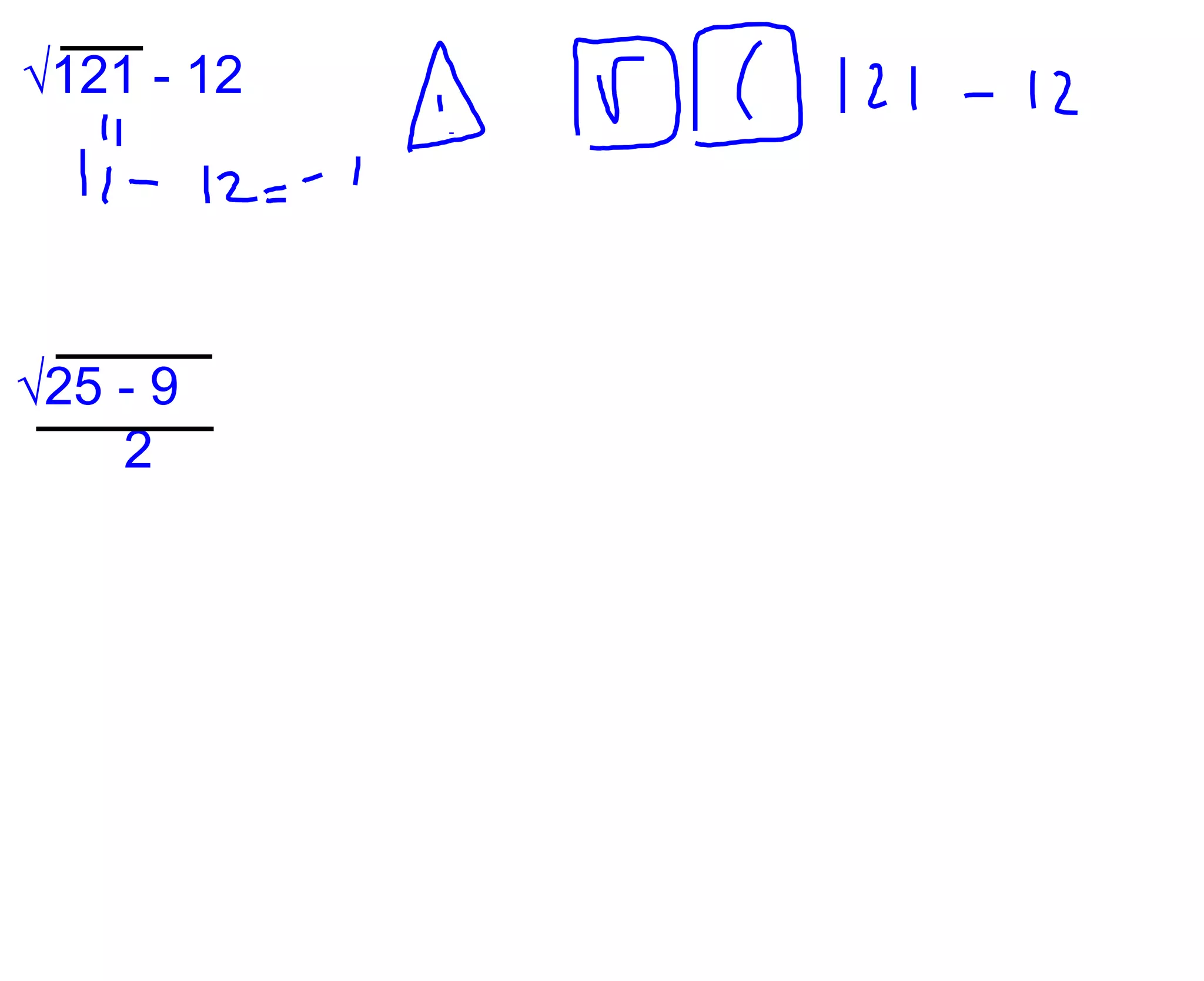 √121 - 12√25 - 9	2
