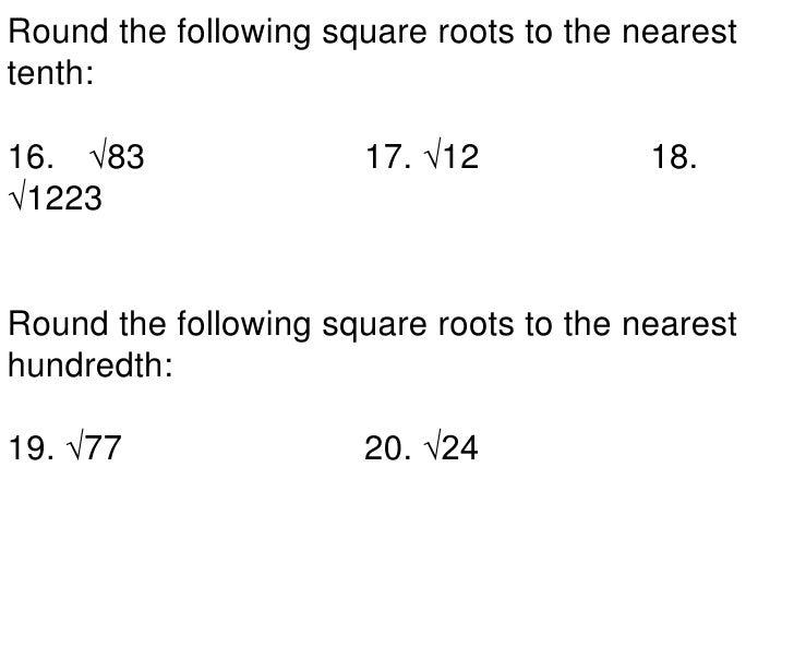 Day 3 finding square roots