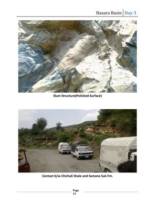 Hazara Basin Day 3
Page
11
Slum Structure(Polished Surface)
Contact b/w Chichali Shale and Samana Suk Fm.
 