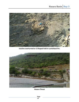 Hazara Basin Day 3
Page
14
Isocline overturned or Z-Shaped Fold in Lumshiwal Fm.
Hazara Thrust
 