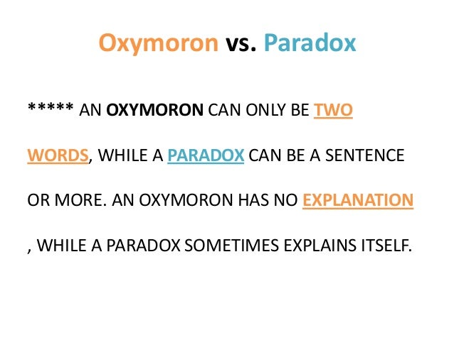 oxymoron vs paradox