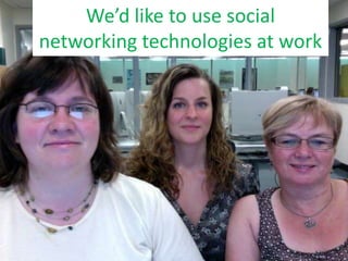 We’d like to use social networking technologies at work 