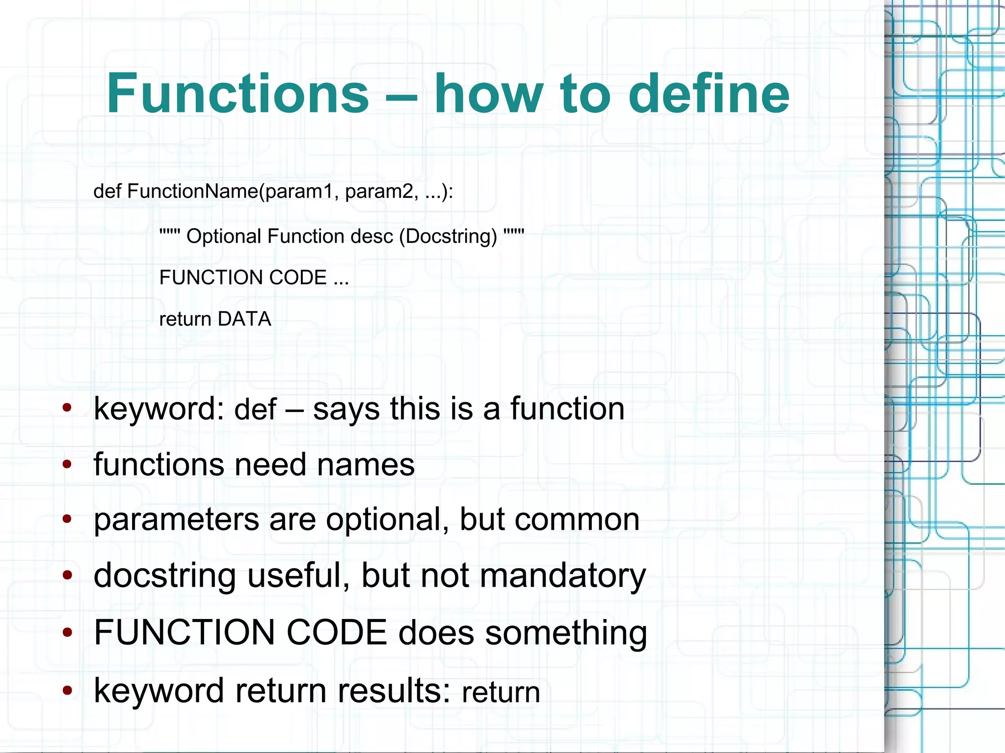 Functions and modules in python | PDF