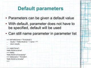 Functions and modules in python | PPT image.