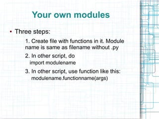 Functions and modules in python | PPT