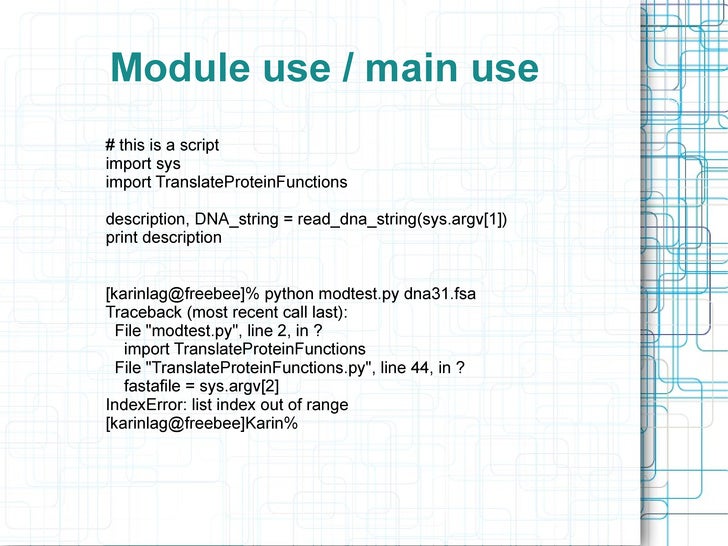 Functions and modules in python