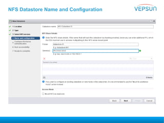 NFS Datastore Name and Configuration
 