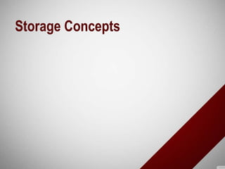 Storage Concepts
 