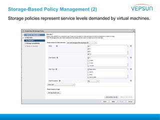Storage-Based Policy Management (2)
Storage policies represent service levels demanded by virtual machines.
 