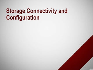 Storage Connectivity and
Configuration
 