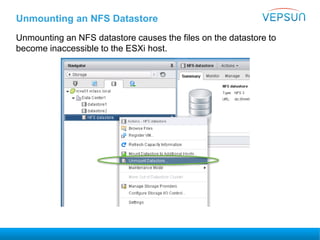 Unmount NFS datastores from VMware ESXi and NFS is in use