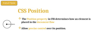 Mastering CSS Selectors and Positioning in Full Stack Development | PPTX