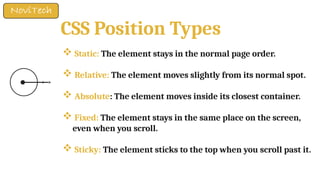 Mastering CSS Selectors and Positioning in Full Stack Development | PPTX