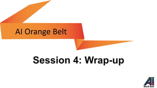 Session 4: Wrap-up
AI Orange Belt
 