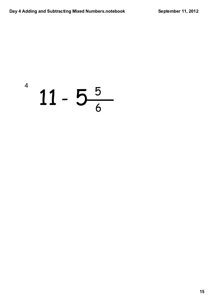 day 4 adding and subtracting mixed numbers