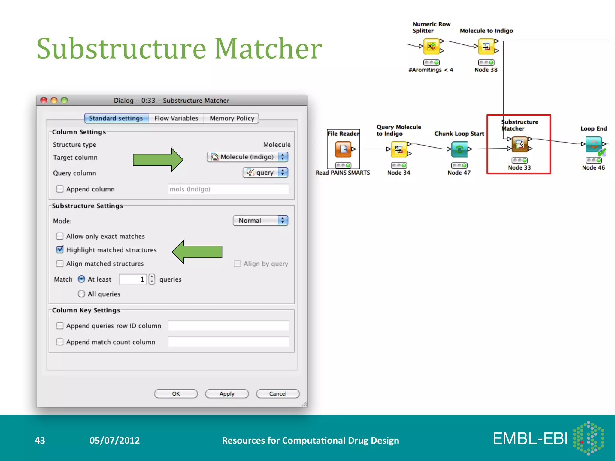 Substructure	
  Matcher	
  




43	
     05/07/2012	
     Resources	
  for	
  Computa5onal	
  Drug	
  Design	
  
 